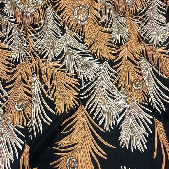 Vintage 70s Peacock Feather Blouse | Balloon Sleeves + Square Neck 1 of 1 Sz M/L - Picture 5 of 5